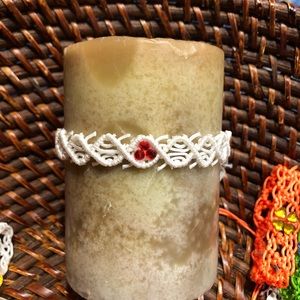 Candle decor lace wreath adjustable crystal NEW